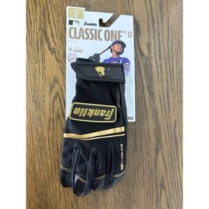 FRANKLIN SPORTS CLASSIC ONE LT BATTING GLOVES SIZE S BLACK GOLD